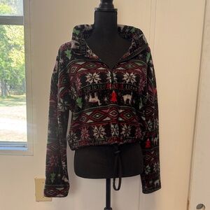 Festive Black and Red Women's Turtleneck Sweater